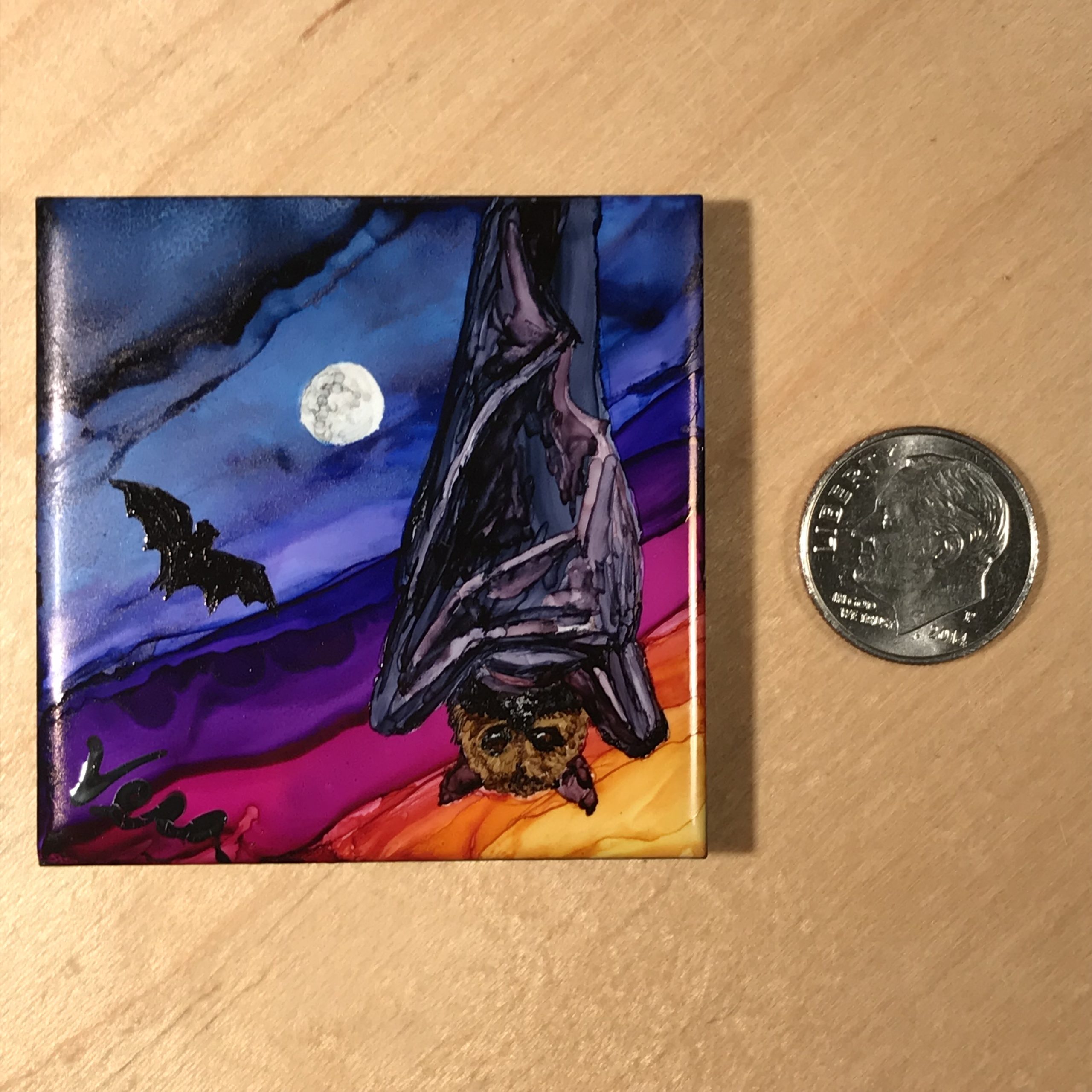 Garnet Flying Fox Bat Mini Art Vera Worthington Fine Art 