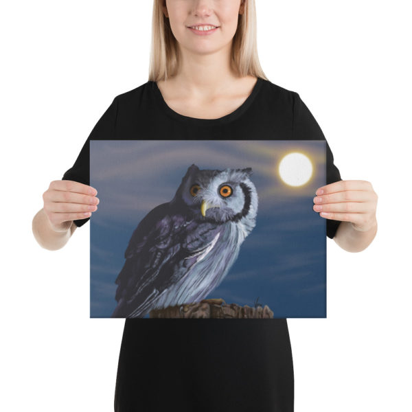 "Zelda" the owl on canvas - Image 5