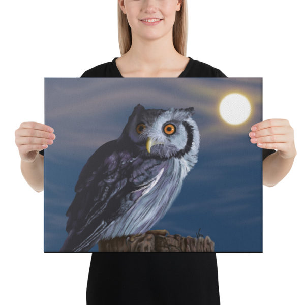 "Zelda" the owl on canvas - Image 6
