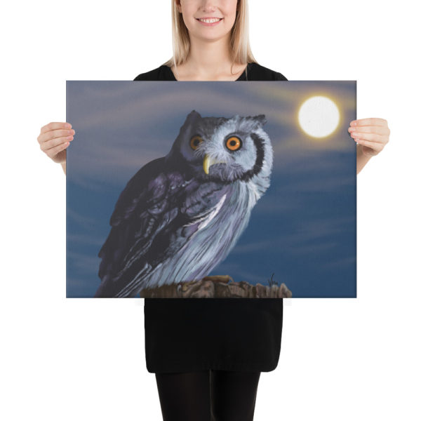 "Zelda" the owl on canvas - Image 7