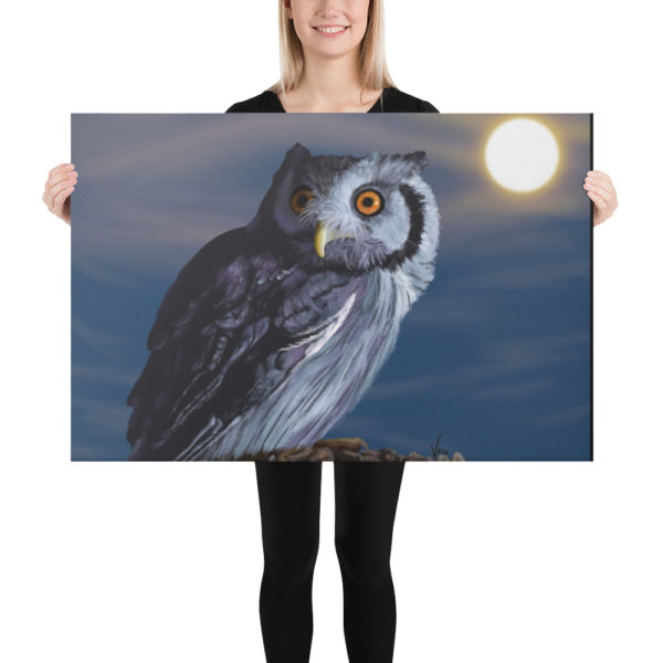 "Zelda" the owl on canvas - Image 8