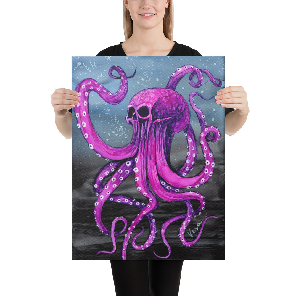 "Lucien" purple skullopus - octopus with a skull head - Image 6